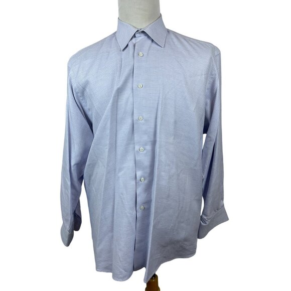 Ike Behar Men's Blue Button Up Shirt Sz 17/35 - Picture 1 of 6
